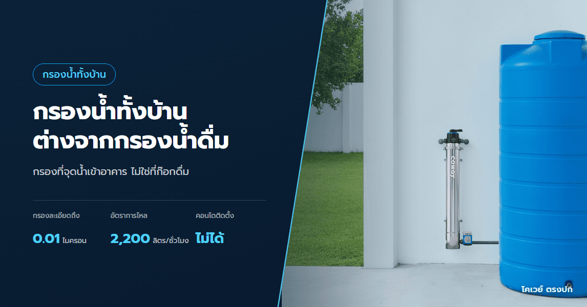 เครื่องกรองน้ำใช้ทั้งบ้าน POE ต่างจากเครื่องกรองน้ำดื่มยังไง