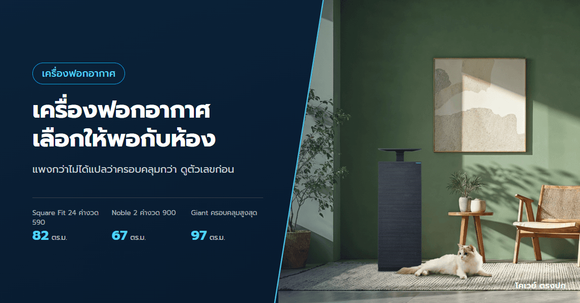 เครื่องฟอกอากาศ เลือกยังไงให้พอกับห้อง