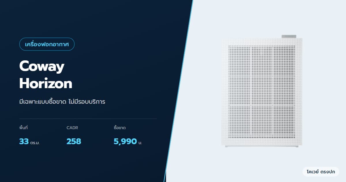 ภาพปกบทความ Coway Horizon ดีไหม รุ่นซื้อขาด 5,990 บาท เทียบกับ Classic ภาพสินค้าจากบริษัท