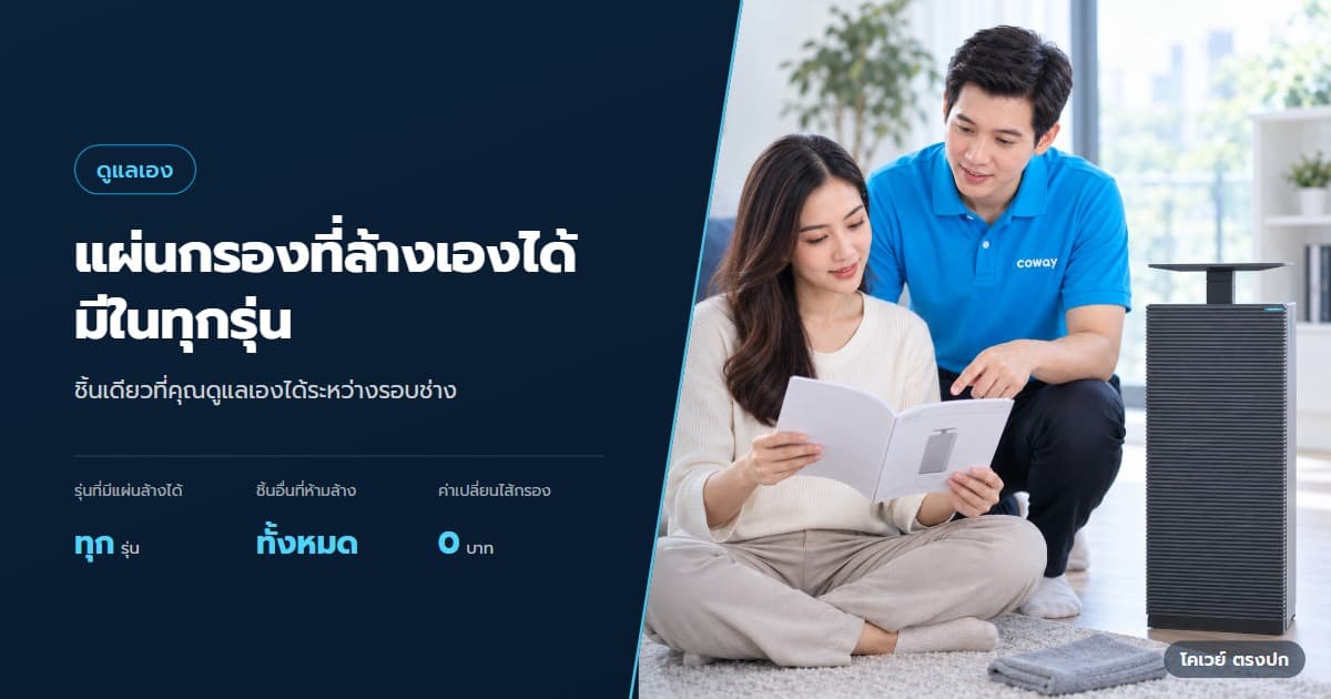 ปก Washable Mesh ของเครื่องฟอกอากาศ Coway ล้างอย่างไร — เจ้าของบ้านอ่านคู่มือก่อนทำความสะอาดเครื่องฟอกอากาศ NOBLE 2