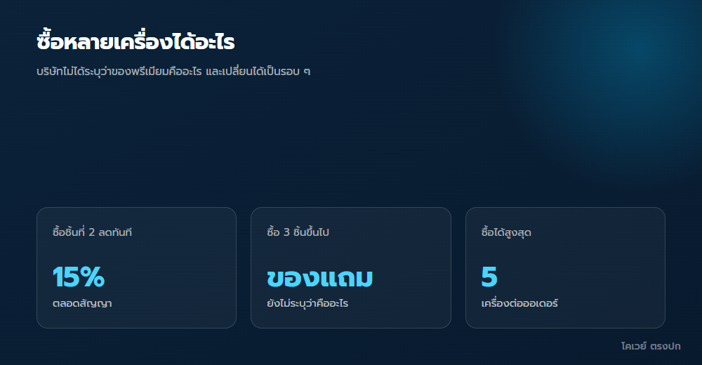 เงื่อนไขส่วนลดเมื่อซื้อหลายเครื่อง